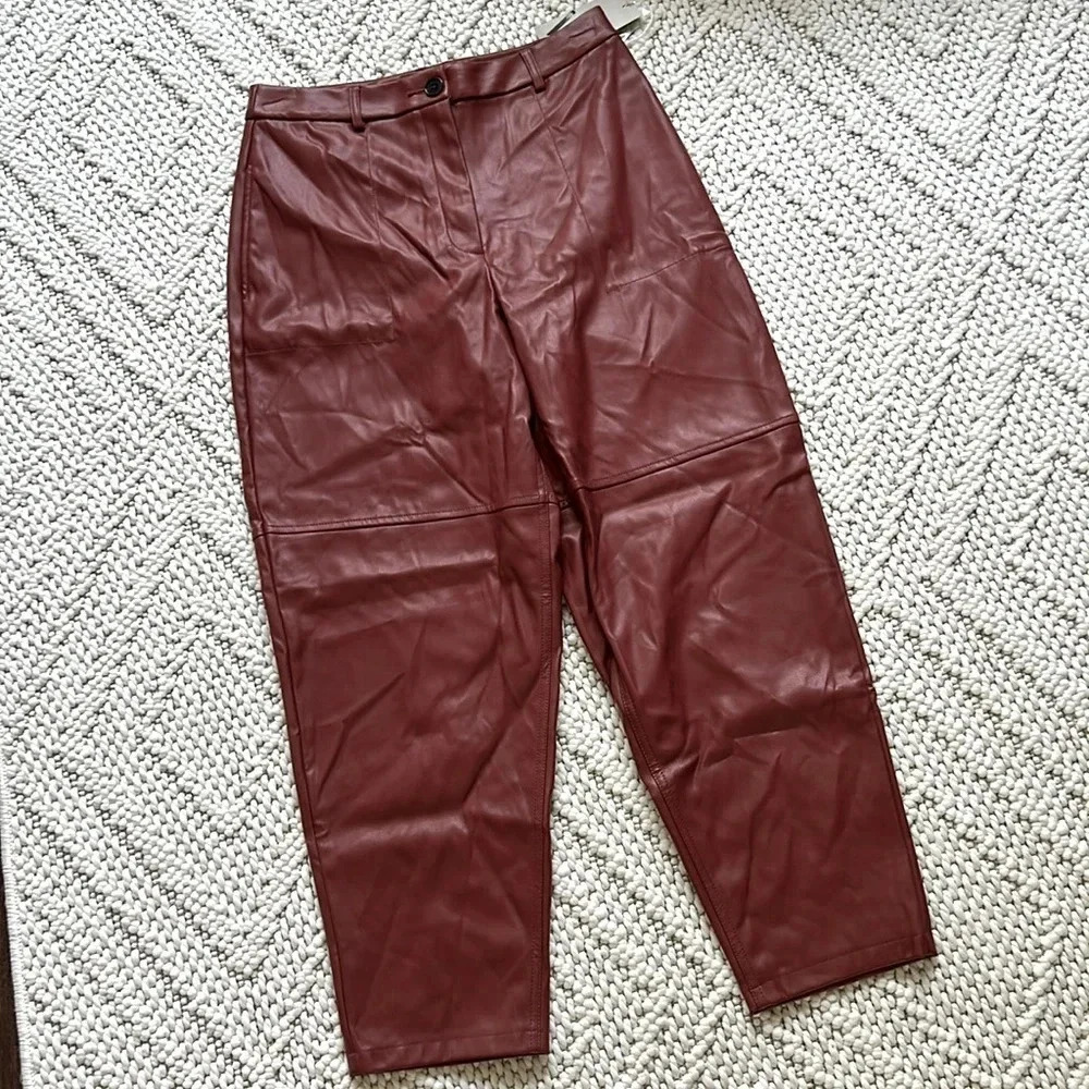 Nwt Worthington Leather Pants  Faux Leather Pants  Red Leather Pants  Leather